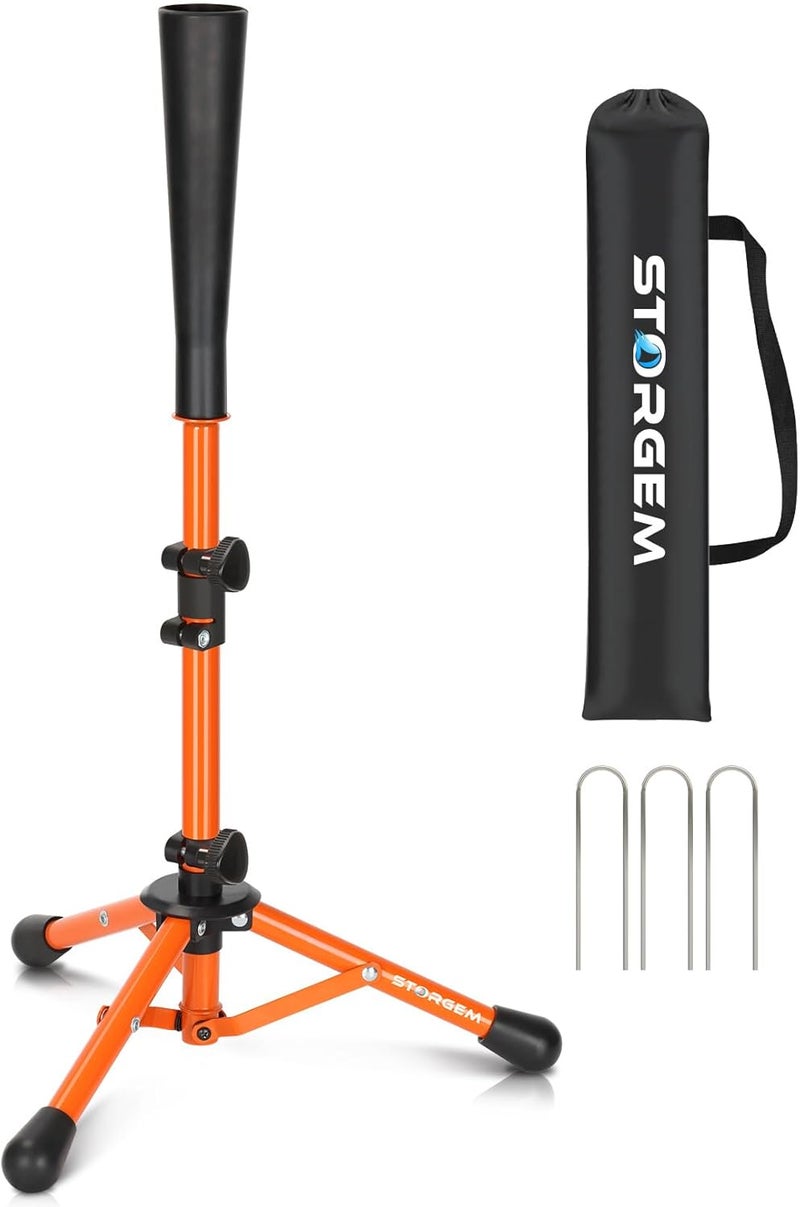 Storgem Baseball and Softball Tee,Batting Tee for Kids,Baseball Tees for Hitting,T Ball Training Stand,Easy Height Adjustment - Image 1